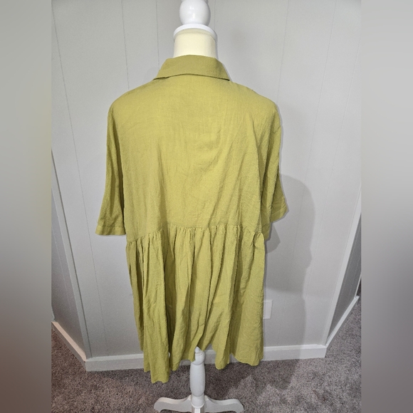 EASEL NWOT NEVER WORN Mustard green Button-Up Henley Top - Picture 4 of 5